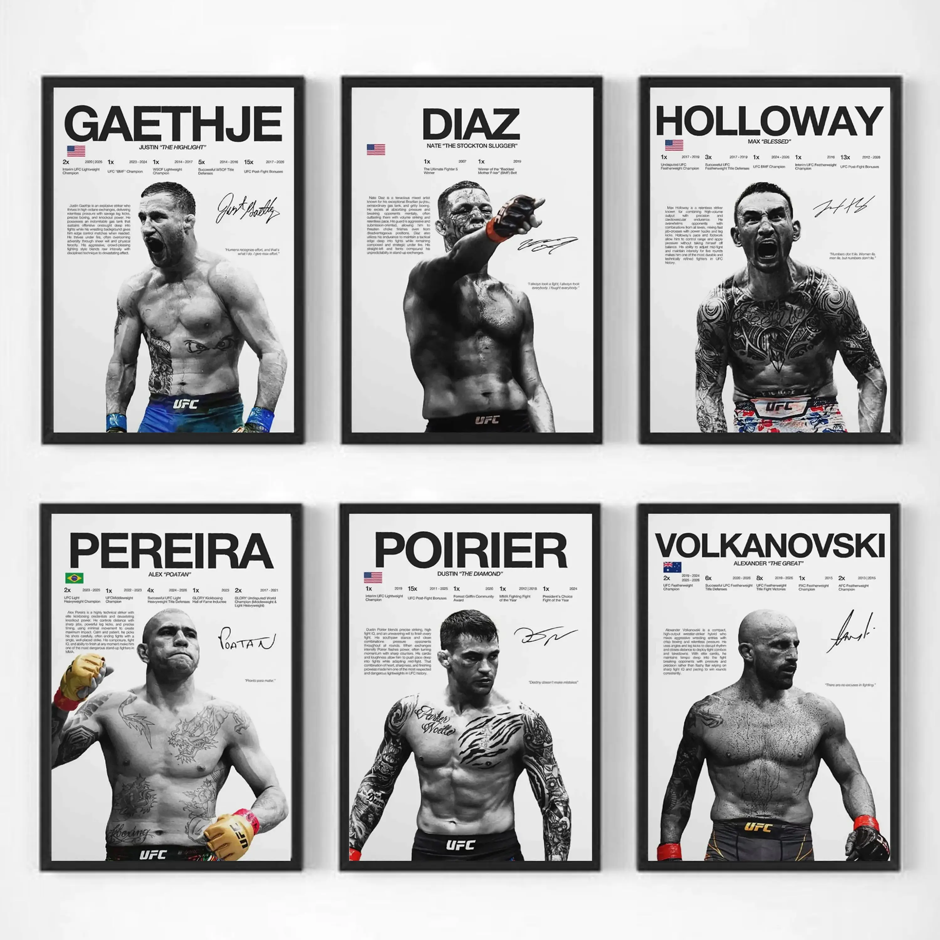UFC Ultimate Fighting Championship Canvas Print Poster - Boxing Art Decoration for UFC Fans - Cool Aesthetic Man Cave Home Decor for Living Room, Gym, Cool Room Decor, Man Cave Decor