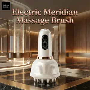Electric Meridian Massage Brush 18-Node Head  Rechargeable Handheld Body & Neck Massager