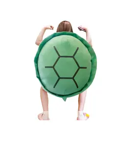 40" Wearable Turtle Shell Pillow – Large Plush Tortoise Stuffed Animal, Funny Dress-Up Costume for Adults (Green)