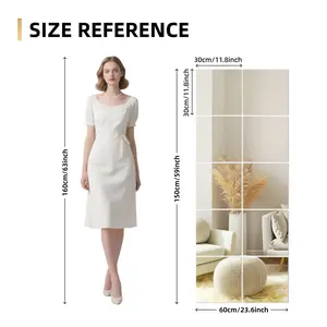 20 Pack Acrylic Soft Mirror, Adjustable Mirror, Portable Safety Anti-Fall Self-Adhesive DIY Full Body Mirrors for Fitness Yoga Wall-Mounted Vertical Placement