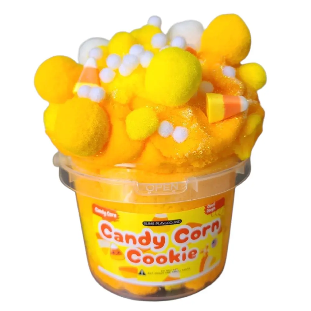 Candy Corn Cookie Cloud Slime + Surprise Squishy - Non-Sticky - Sensory Play - Halloween