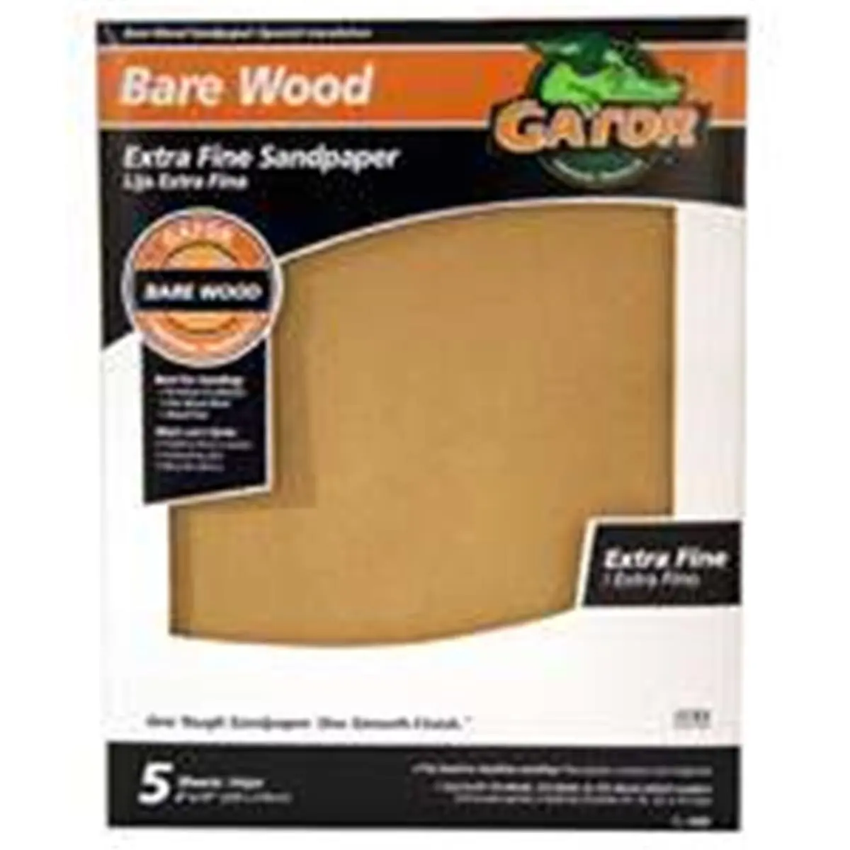 Ali Industries 4465 Extra Fine 220 Grit Garnet Sandpaper Packaged Set - 5-Pack, 9x11", Best for Sanding Wood, Bare Wood, Furniture, Cabinets by Hand or Machine (Automotive & Motorcycle Paint Care)