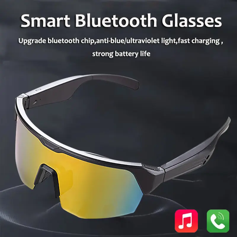 Bluetooth Camera Sunglasses - Wearable Audio Device with Voice Control, Voice Assistant, 130mAh Battery, 152x59mm Size, Button Operation, Audio Calls, Music Playback for Cycling, Driving, Remote Headset Functionality