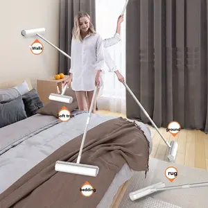 Lint Roller for Pet Hair – 48.8" Extra Wide Sticky Roller with 5 Refills & Long Handle | Heavy Duty Fur Remover for Couch, Carpet, Bed, Clothes | Large-Surface Lint Brush for Dog Cat Hair