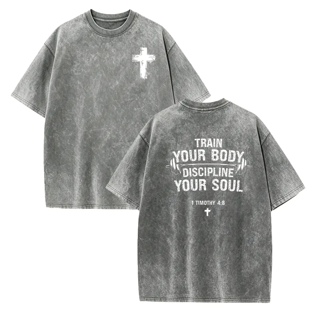Train Your Body Discipline Your Soul T-Shirt Christian Gym Shirt Religious Dad Gift Jesus And Gym Tee Bible Verse