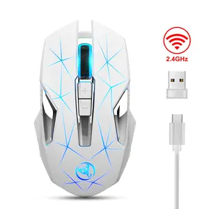 HXSJ-T300 Wireless Gaming Mouse, Multifunctional Rechargeable 2.4GHz Optical Sensor Mouse, Ergonomic Design DPI Adjustable Mouse for Gaming, Gaming Accessories