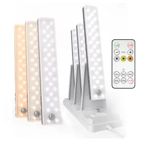 EZVALO 62 LED Under Cabinet Lights with Charging Station, Rechargeable Motion Sensor Light Indoor, 3 Color Temps, Remote Control, Timer, Dimmable Wireless Closet Lighting for Kitchen, Wardrobe, Pantry Valentines Day Gifts