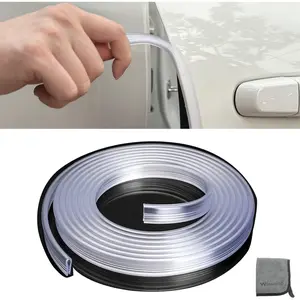 32.8Ft(10M) Car Door Edge Guards Clear, Fit Most Vehicles, Self-Adhesive PVC, U-Shaped Automotive Trim Transparent Car Door Edge Protector for Trucks SUV Sedans