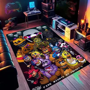 Five Nights at Freddy's 05 Cartoon Print Carpet, Home Living Room Bedroom Rugs Office Chair Under Carpet, Gift for Family and Friends, Christmas Decorative Carpet