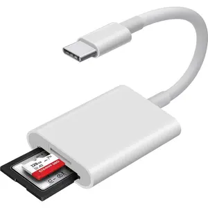 USB C SD Card Reader 2-in-1, USB-C to SD/ SD Card Reader for  15/16 Pro Max, iPad Pro/MacBook, Digital Camera, Fast Data Transfer, Compact Memory Card Adapter