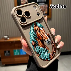 Phone Case for iPhone 17 Pro Max 16 Plus 15 14 13 12 11 Air E Blue Mane Roses Drop Protection Shockproof Soft Silicone smartphone Cover