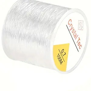 0.7mm/100m Transparent Plastic Elastic Rope, Stretchy Bracelet Crystal String, Ideal for Beading, Diy Beads and Jewelry Making Gifts, Diy Beading Accessories