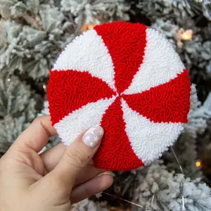 Peppermint Punch Needle Coaster