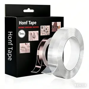 1 piece of double-sided adhesive tape, nano tape, no-residue adhesive tape, reusable, suitable for photo walls, carpets, and bathroom items