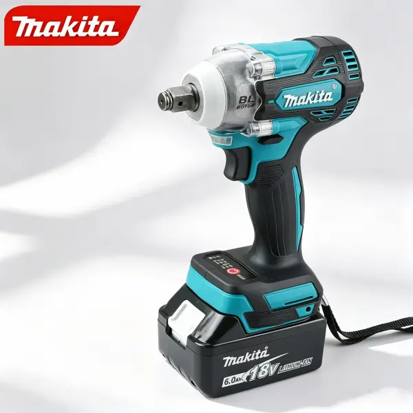 Makita DTW300 Cordless Impact Wrench - 1/2" Square Drive, 300N.m Max Torque, 0-3200i/min Impact Frequency, 0-2800r/min No-Load Speed, With 1 Battery & Charger, Power Tool for Auto Repair, Mechanical Maintenance