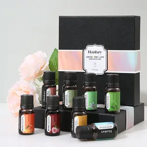 8pcs 10ML Aromatherapy Therapeutic Essential Oil Set, Yoga Oil Plant-Based Naturals, Suitable for Humidifiers Diffusers, Fruit Flower Scents, Jasmine Lavender Rose