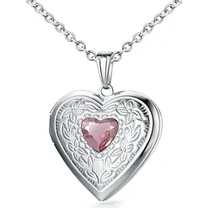 Locket Necklace That Holds Pictures Birthstone Lockets for Women Photo Locket