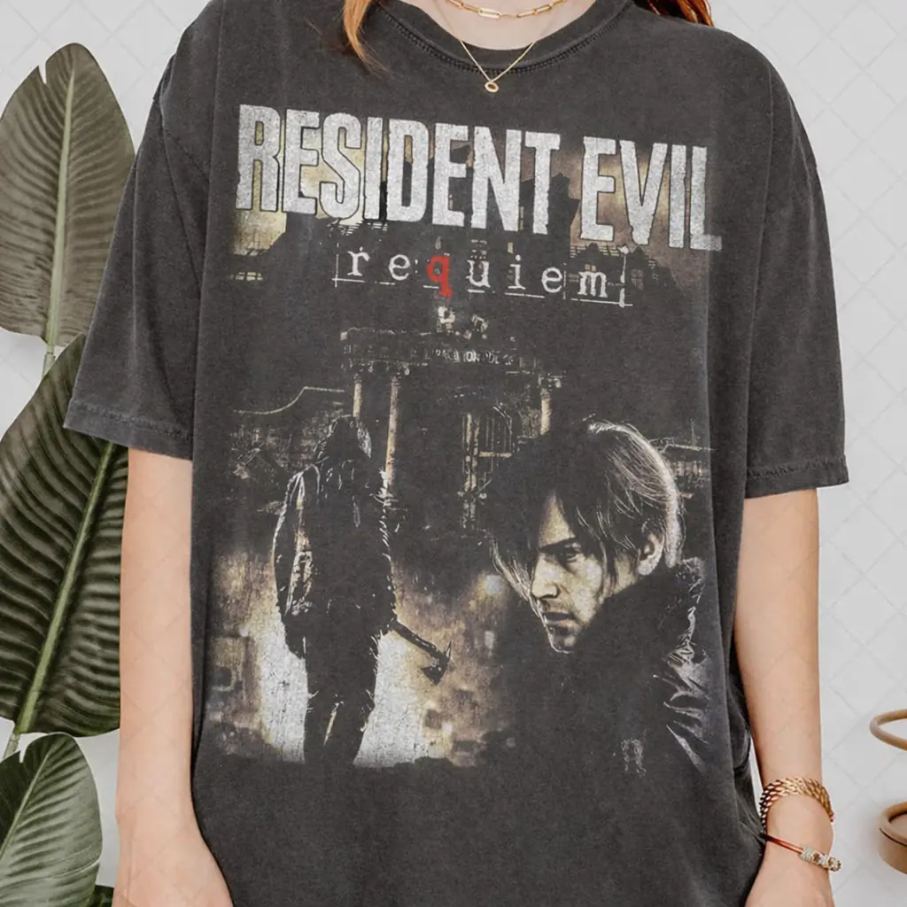 Comfort Colors Colors Resident Evil Requiem, Vintage Distressed Leon Kennedy Fan T-Shirt, Gift For Women and Man Unisex T-Shirt