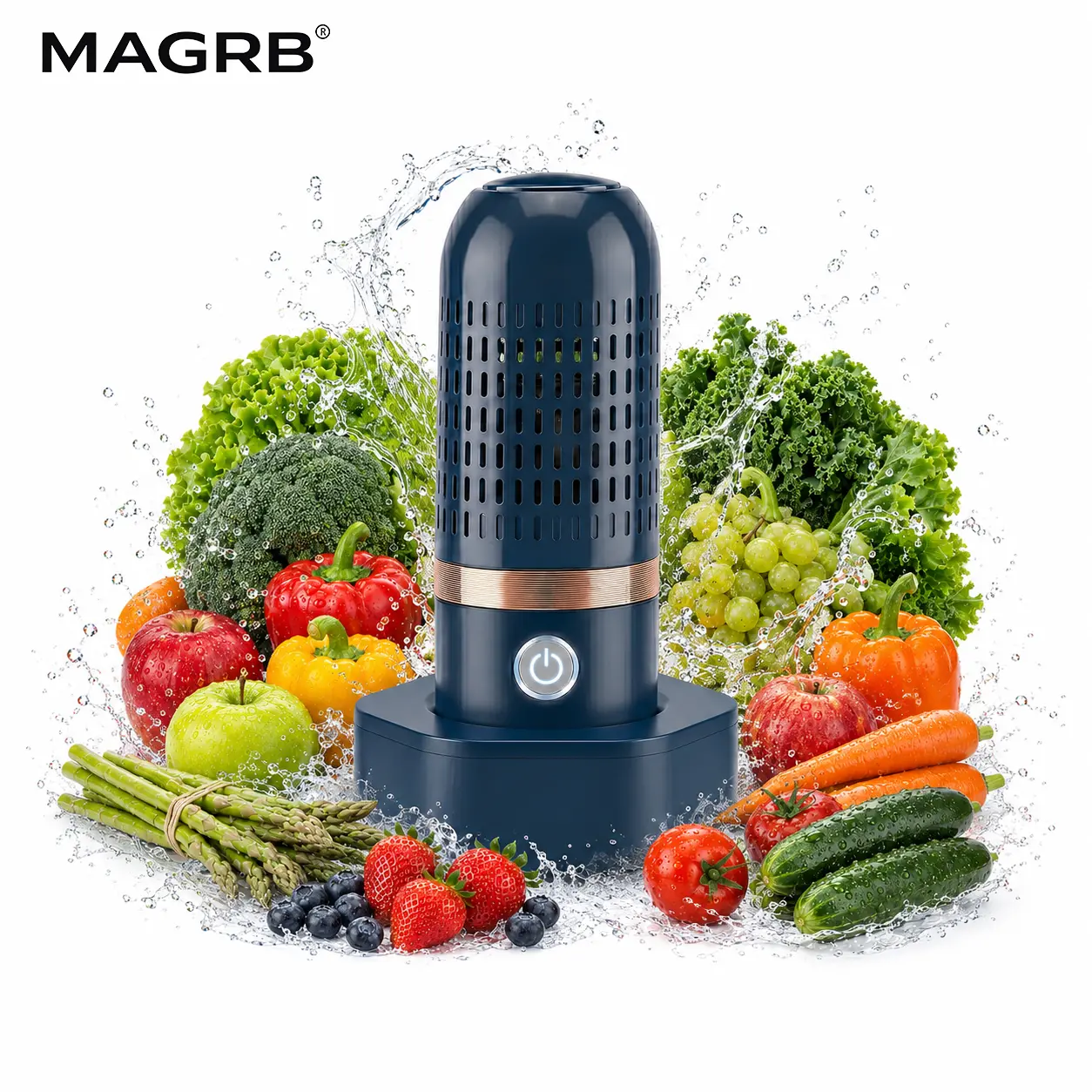 Magrb Vegetable Purifier Produce Cleaner – Portable OH-ion Fruit & Vegetable Washer, Deep Cleans Produce, Meat & Seafood in 10 Minutes, No Scrubbing, IPX7 Waterproof, for Home, Travel & Outdoor