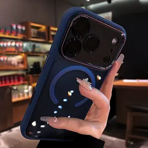 Translucent Metal Lens Frame Protective Case for iPhone 17 Pro Max, 17 Air, 17 Pro, 17, 16 Pro Max, 16 Pro, 16, 15 Pro Max, 15 Pro, 15, 14 Pro Max, Acrylic Hard Case Cover for Men Women, Minimalist Design, Premium Construction, Accessories