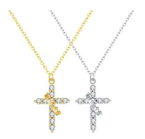 Simple Crown & Cross Pendant Choker Necklace for Women Daily Party Clothing Decor Trendy All-match & Exquisite Jewelry Non-Tarnish Faith Jewelry , Christian Religious Gifts for Her