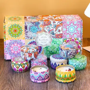 Scented Candles Gift Set, 8Pcs, Fragrance, Aromatic, Aromatherapy Candles for Home, Portable Travel Hotel Candles, Natural Soy Wax Tin Jar Candles for Yoga, Bath, Long Lasting Time Candles Gift for Women 8 Pack, Portable Design