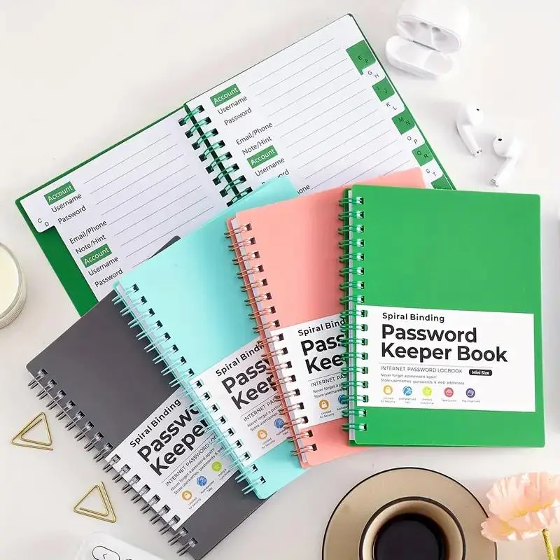 A6 Alphabetical Password Book with Lettered Tabs, Loose Leaf, 65 Pages, 4.7x6.1 Inches Compact Portable Notebook, Ample Space to Write, for Internet & Computer Login, Ideal for Home Office & Any Occasion, Compact Size