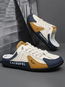 Men's Breathable Mesh Half Slip-On Sports Shoes, Casual Summer Footwear for Beach Outing & Daily Wear, Comfortable Fashion Design, Casual Trainers, Sneaker, Trainer