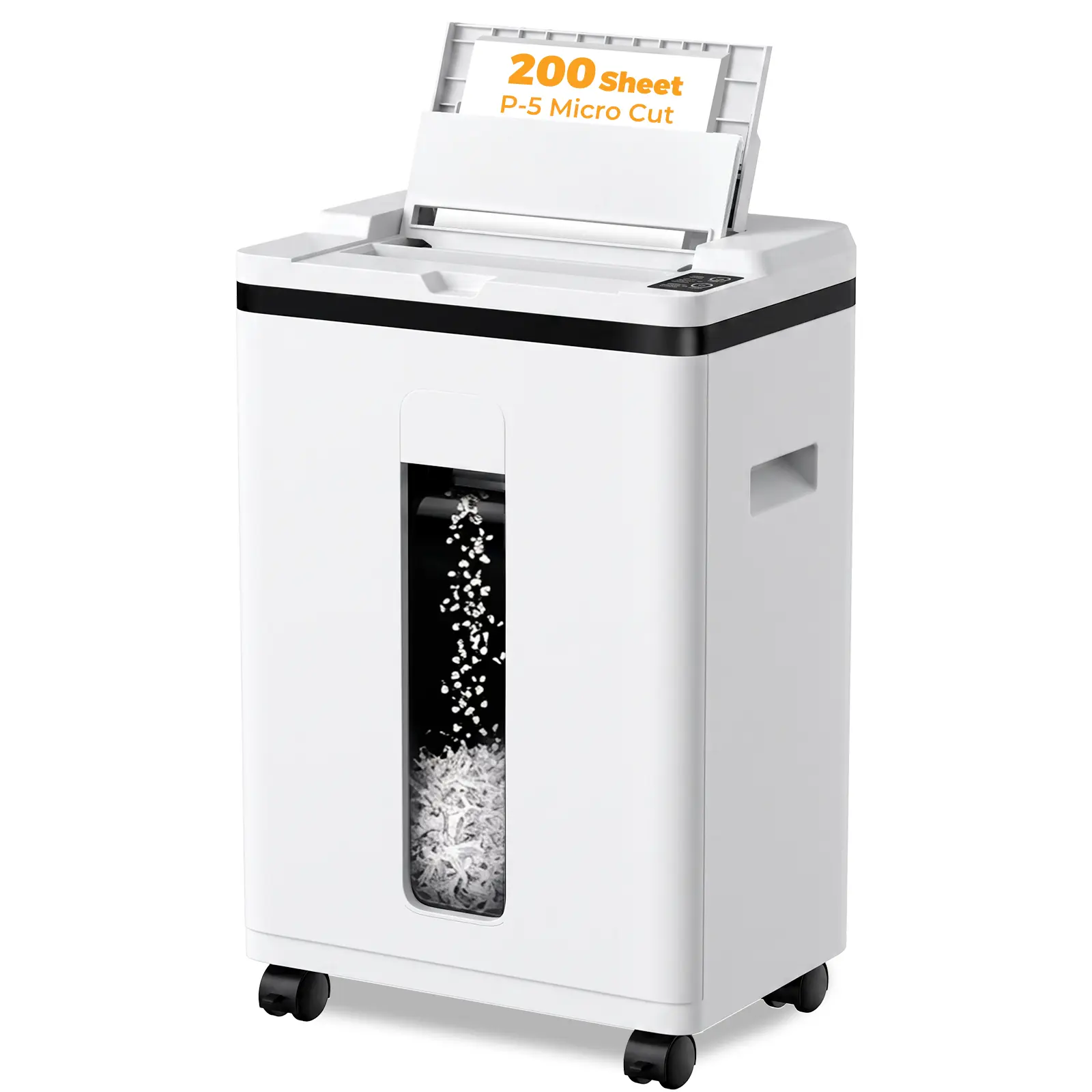 QUIETLEMON Microcut Paper Shredder, P-5 Security Heavy Duty Auto Feed (200 Sheets) & Manual Feed (7 Sheets), for Home Office, Shreds Credit Cards & Staples, 5.8 Gal Bin, Microcut Shredder