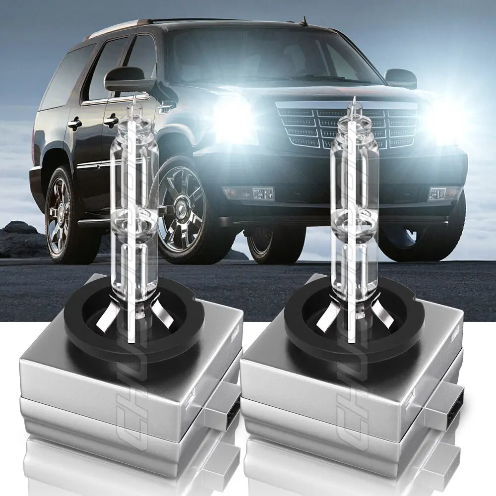 Front Stock HID Headlight Bulbs for Cadillac Escalade 2007 2008 2009 2010 2011 2012 2013 2014 High Low Beam x2 xenon Lighting Performance Automotive