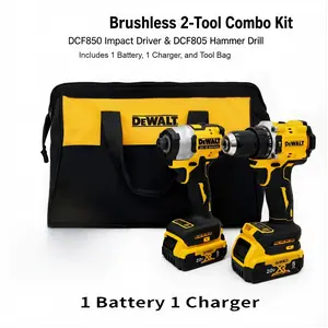 DEWALT DCF850 Impact Driver & DCF805 Hammer Drill Combo  For Professional Fastening And Drilling Multi-Tool Fieldmaster variable speed controller men dad husband adult, Cordless High Torque, Power Drill Set home garage heavy-duty application survival summ