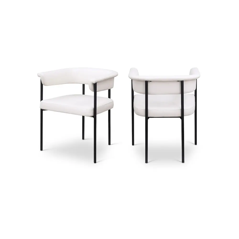 Malin Cream Vegan Leather Dining Chair, Set of 2