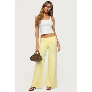 Wide Leg Foldover Pants