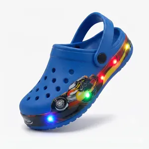 Light Up Slippers Glow in the Dark Clogs,Cute Cartoon LED Sandals, Flashing Slides forKids Adults, Non-Slip EVA Open Toe Shoes,Rave Party Music Festival Essentials,baby boy1;sandals