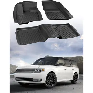 Floor Mats Custom Fit for  Flex 2009-2019/for Lincoln MKT 2010-2019,  Weather Protector Heavy Duty TPE  Mats for 2011 2012 2013 2014 2015 2016 2017 2018 Black Automotive Interior Accessories
