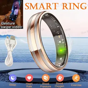 New 6.3mm Thin   Health Monitor Smartring Outdoor Waterproof  Heart Rate Body Temperature Monitoring Sports  Rose Gold  Sleep and Fitness smart ring