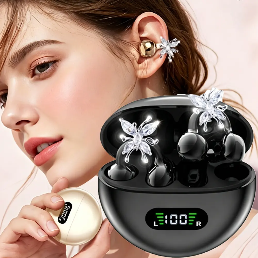 TEMPOMIND Non-Falling Earclip Wireless Bluetooth Headphones - Bluetooth Earbuds, Smartphone-Connected, Tech-Integrated, Non-Water-Resistant for Outdoor Sports, Office Use