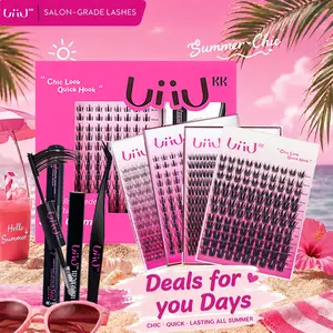 UiiUKK DIY Lash Clusters Waterproof Long-Lasting Fluffy & Weightless Look Individual Eyelash Extensions with Ultra-Thin Band Bond Sea Remover Makeup for Girls Beginner Friendly Cosmetic Individual Natural Girl Gifts  beach essentials