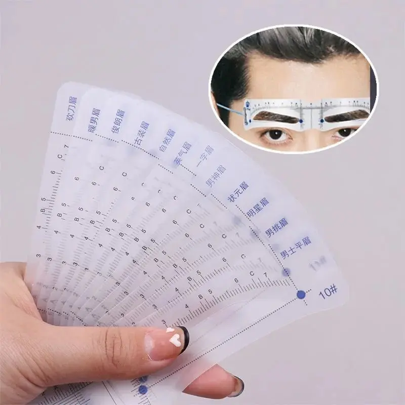 12PCS Reusable Eyebrow Shaper DIY Soft Ruler Brow Stencil