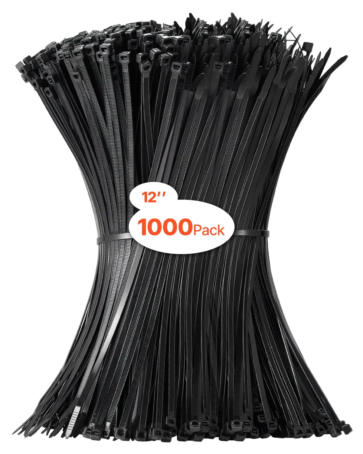 【Summerfinds】1000 Pack Cable Zip Ties 12-inch Cable Wire Ties & 50LBS High Tensile Strength