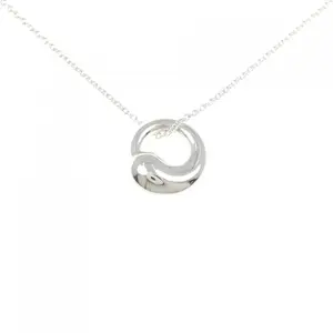 Pre-owned Tiffany & Co. Sterling Silver 925 (Ag925) Small Leather Goods Tiffany Eternal Circle 925 Silver Necklace