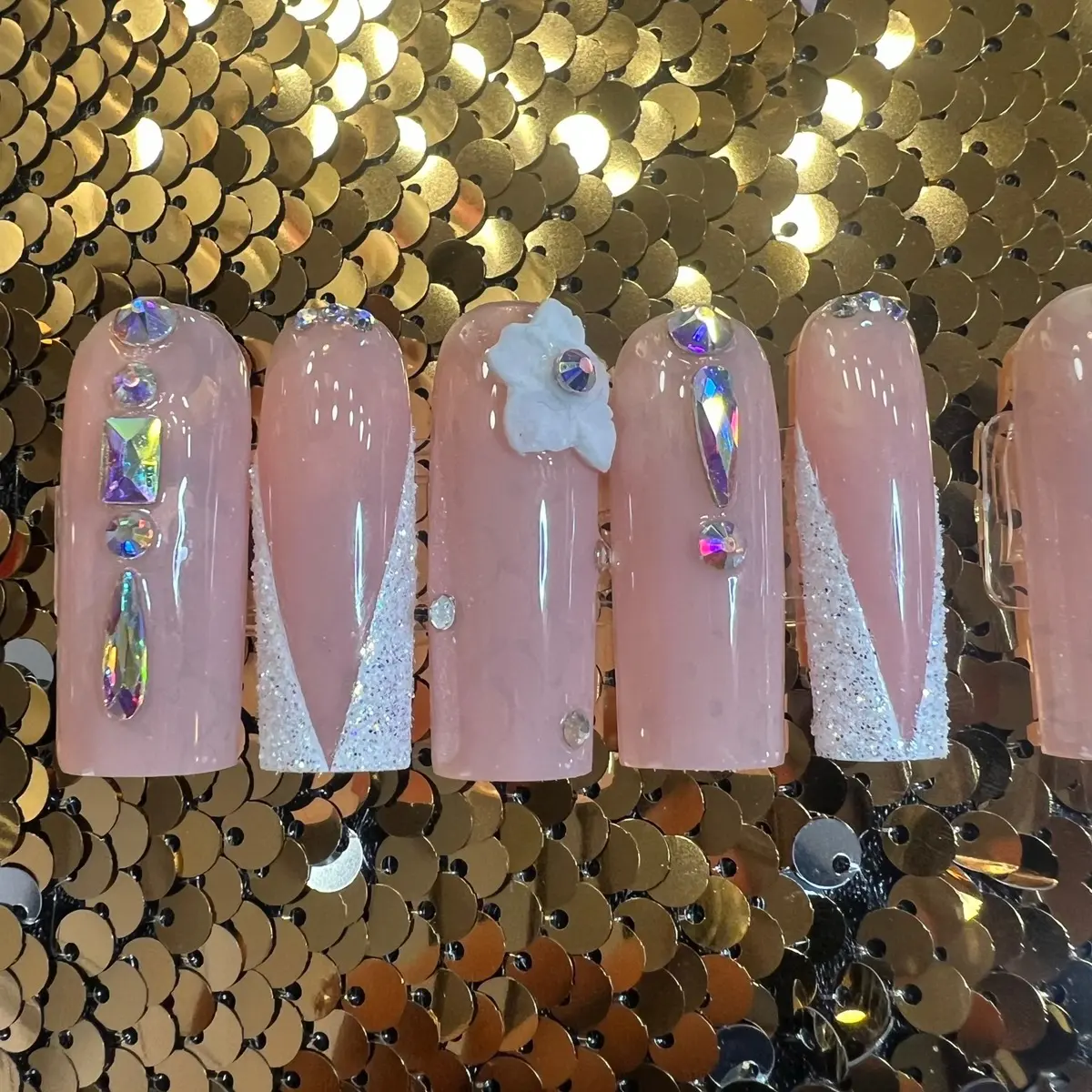 10pc handmade press on nails medium square tapered reusable