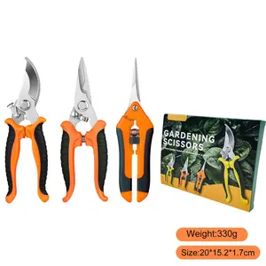 Pruning Shears Gardening Scissors Set, Bonsai Fruit Tree Branches Garden Multi-Purpose Tool Stainless Steel, Durable & Efficient Cutting