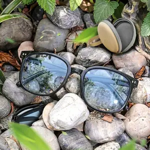 Foldable Polarized Sunglasses with Compact Storage Case, UV400 Protection Foldable Sun Glasses for Women Men, Outdoor & Driving