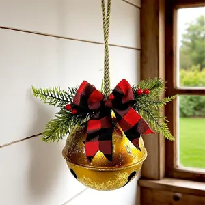 Christmas Decoration Large Bell Hanging Ornament, Christmas Tree Door Decor, Holiday Gift Item, Festive Accessories
