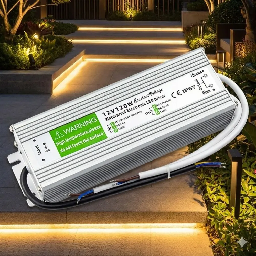 100W Waterproof LED Power Supply Led Driver 12V DC, Universal Wide Voltage Input 96-265V AC, Outdoor Use with Overload Short Circuit Protection, for LED Strip Lights, CCTV Camera, Landscape Garden Lighting, Lighting Accessories