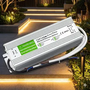 100W Waterproof LED Power Supply Led Driver 12V DC, Universal Wide Voltage Input 96-265V AC, Outdoor Use with Overload Short Circuit Protection, for LED Strip Lights, CCTV Camera, Landscape Garden Lighting