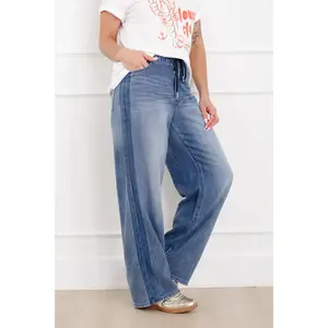 Judy Blue The Danielle High Rise Medium Wash featherweight  Wilhelmina Elastic Waistband with Side Panels
