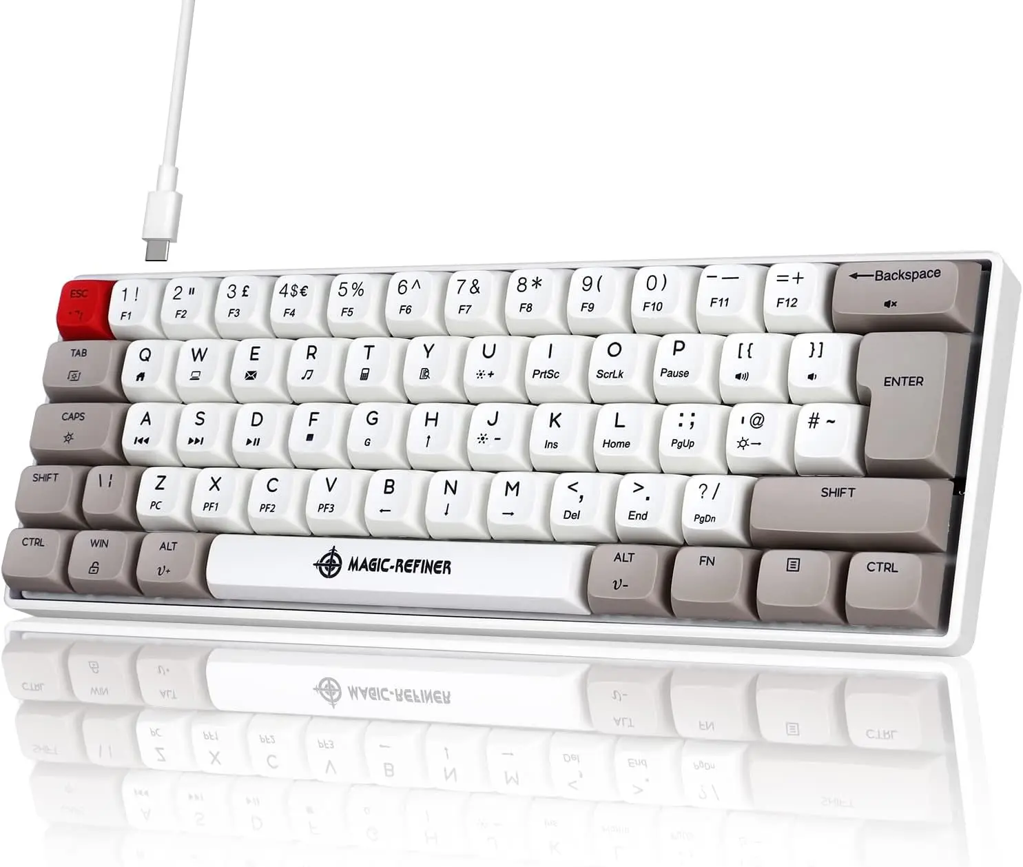 LexonElec 60% Mechanical Gaming Keyboard, Linear Red Switches, RGB Backlit Compact Mechanical Keyboard, PBT Dye-Sub XDA Keycaps, Multimedia Keys, 62-Key Anti-Ghosting Mini Keyboard, for Win/Mac/PC/PS4