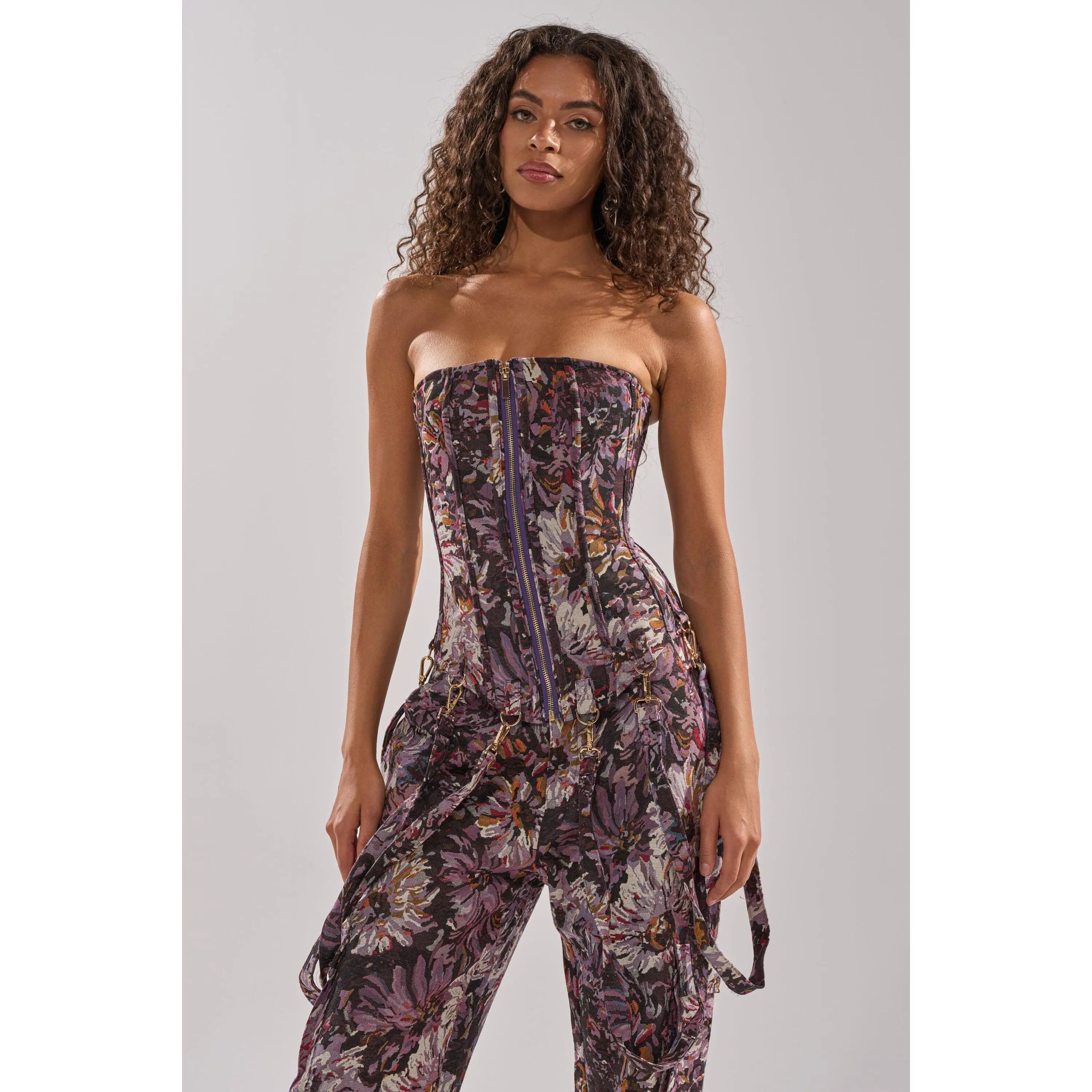 ABOVE THE MIDDLE FLORAL CORSET